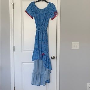 OTS high low Pom Pom dress